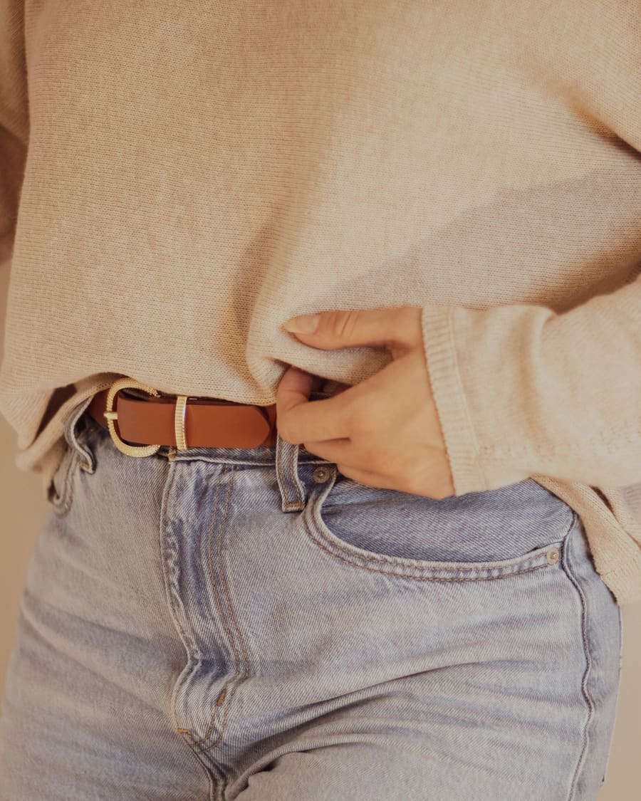 Vegetable-Tanned Belt in Tan