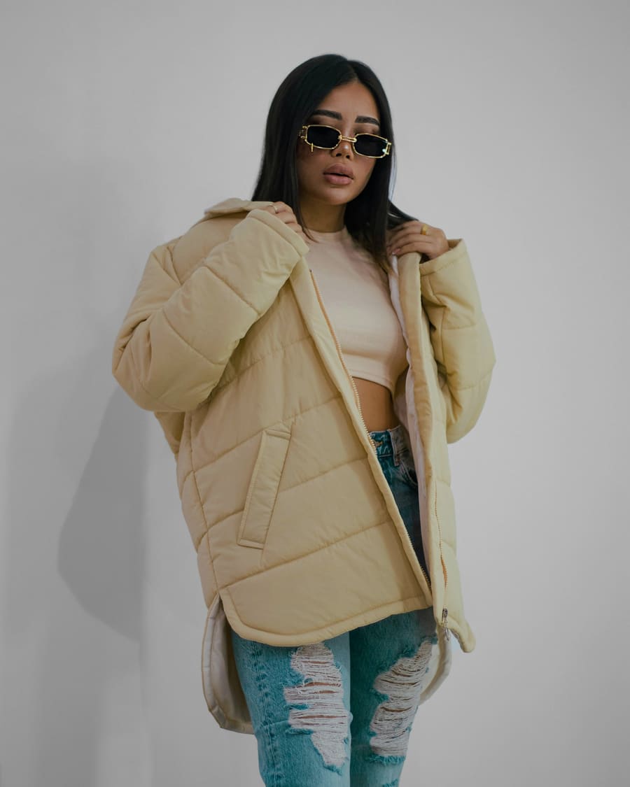 Quilted Liner Jacket in Sand