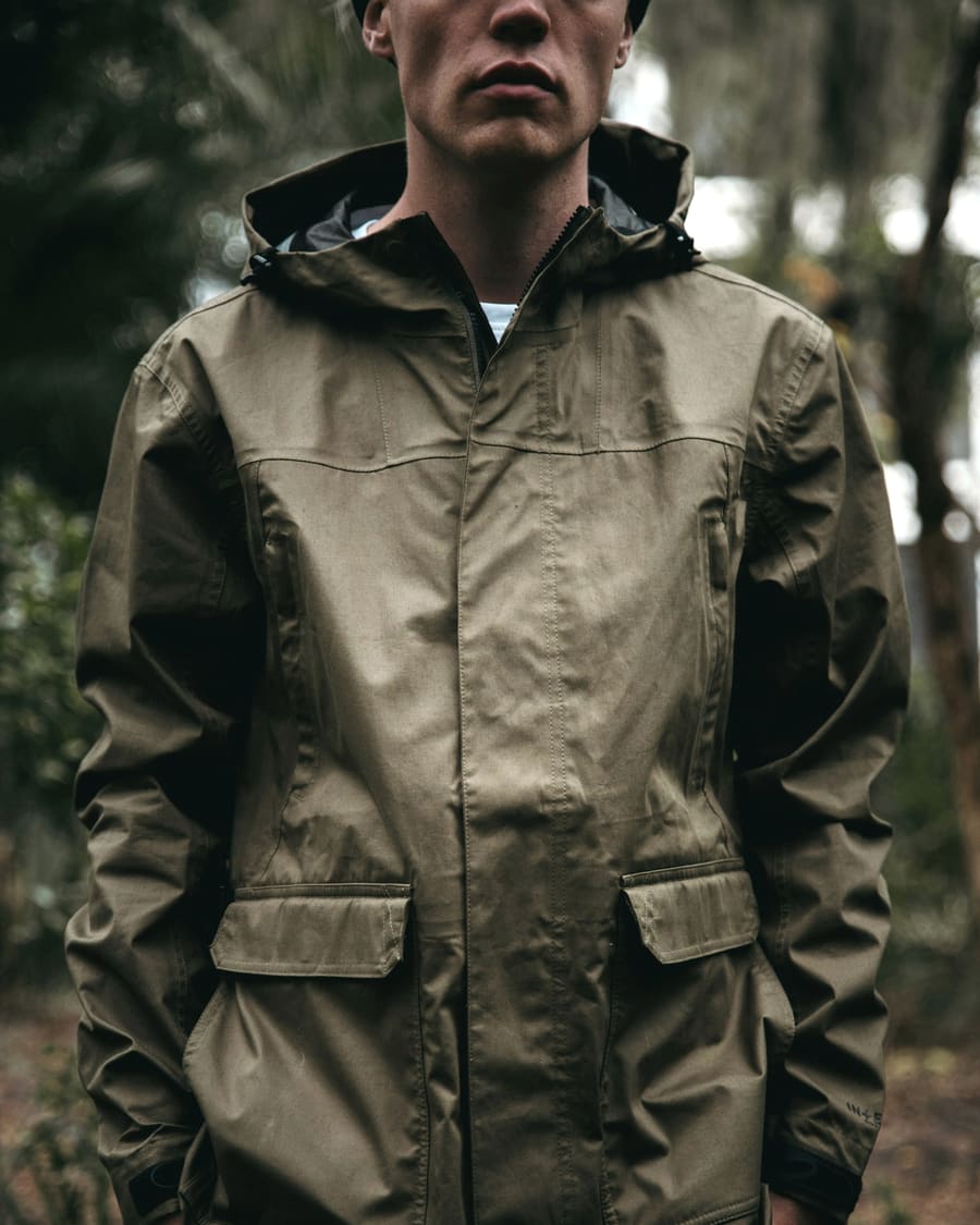Waxed Cotton Jacket in Olive